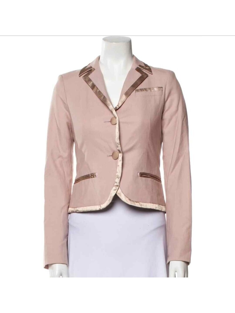 Marc Jacobs Women’s light Pink Button-Front Collared Lined Short Blazer Jacket 2